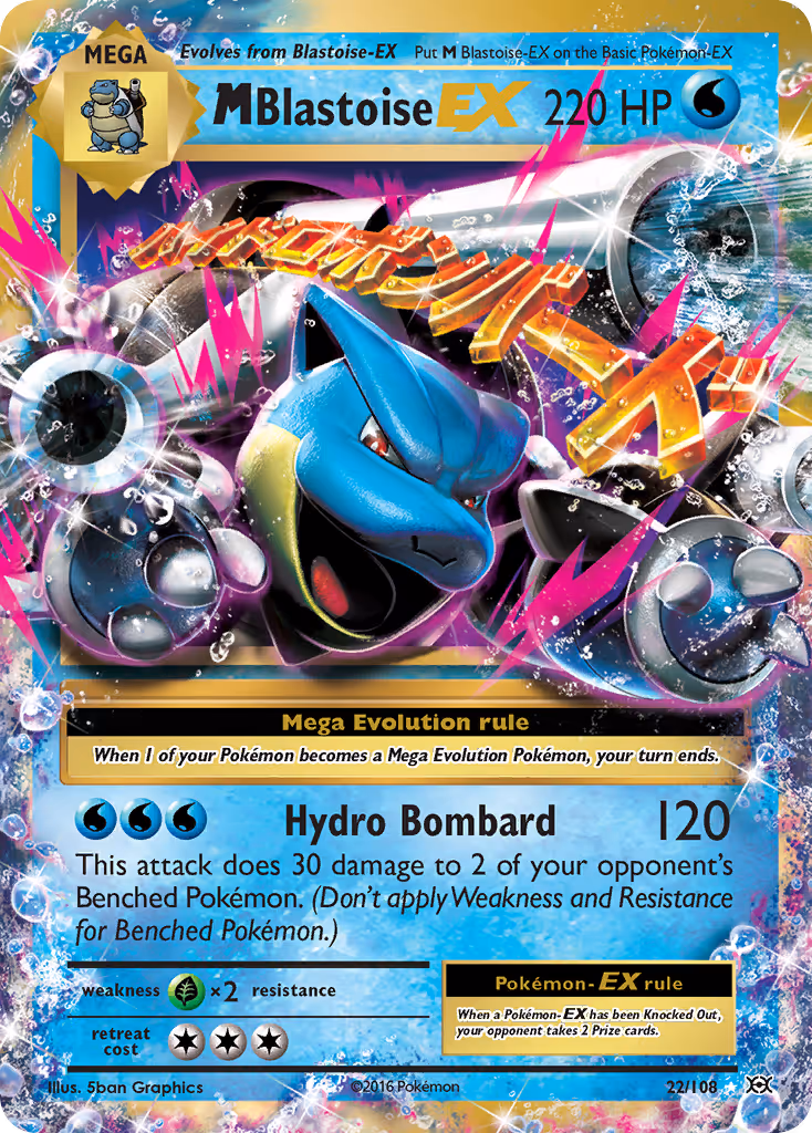 M Blastoise EX 22/108 Pokemon card