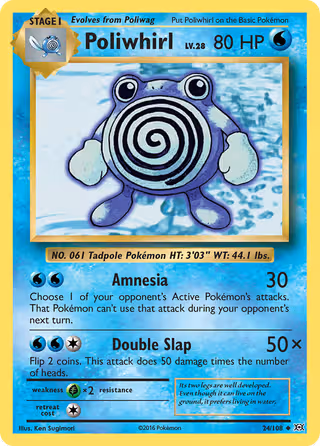 Poliwhirl 24/108 Pokemon card