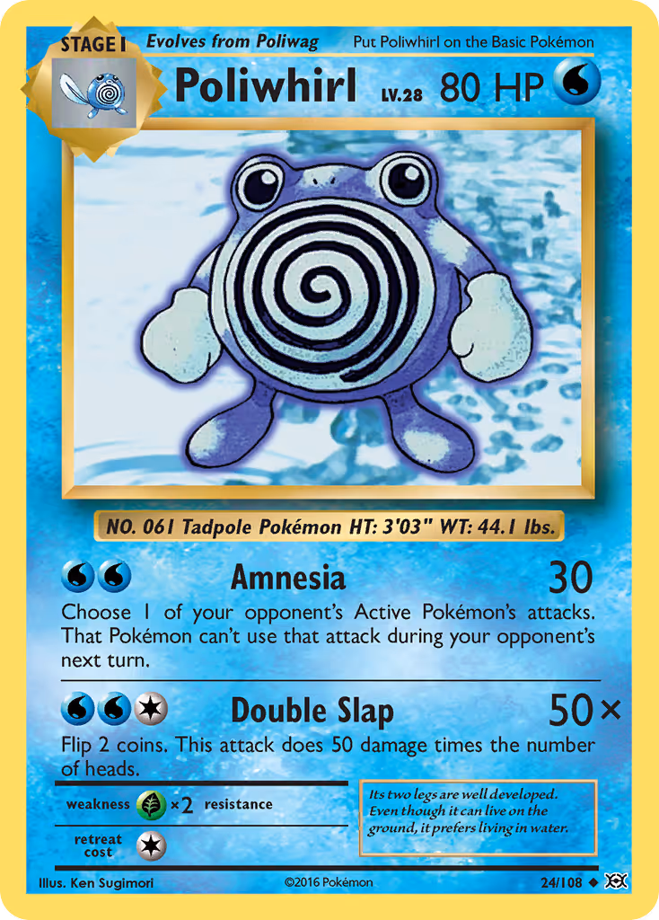 Poliwhirl 24/108 Pokemon card