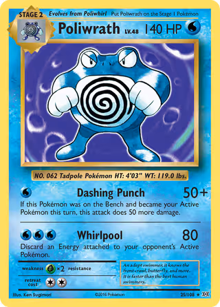 Poliwrath 25/108 Pokemon card