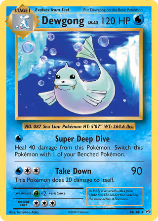 Dewgong 29/108 Pokemon card