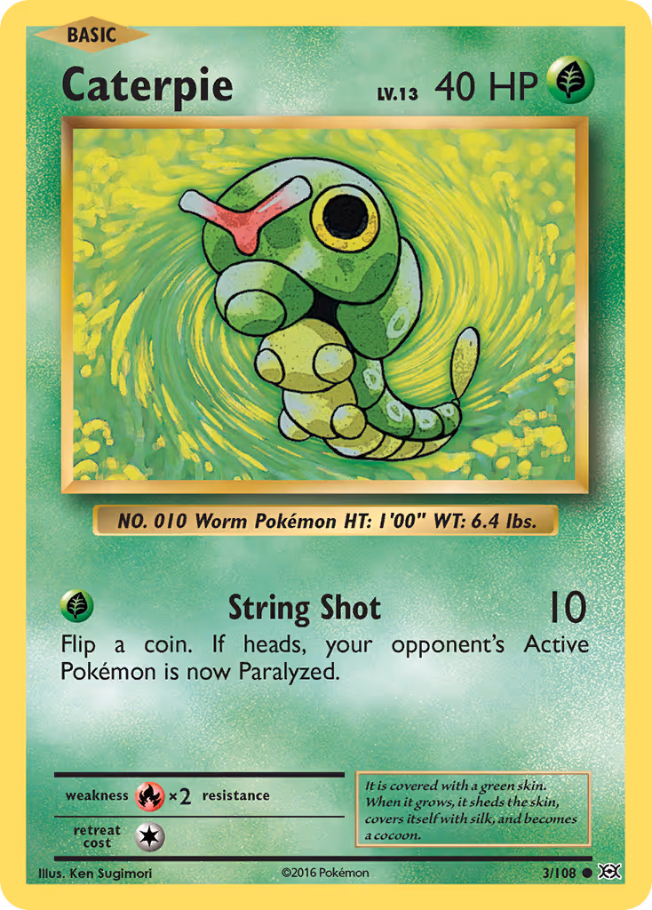 Caterpie 3/108 Pokemon card