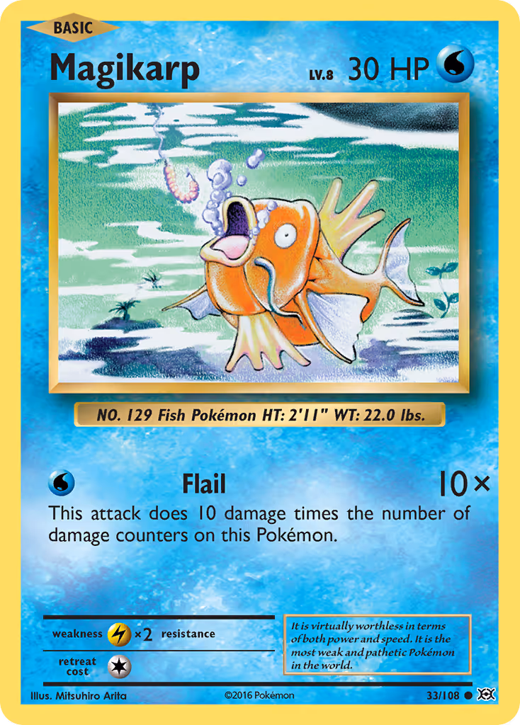 Magikarp 33/108 Pokemon card