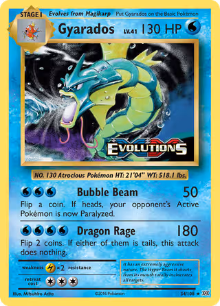 Gyarados 34/108 Pokemon card