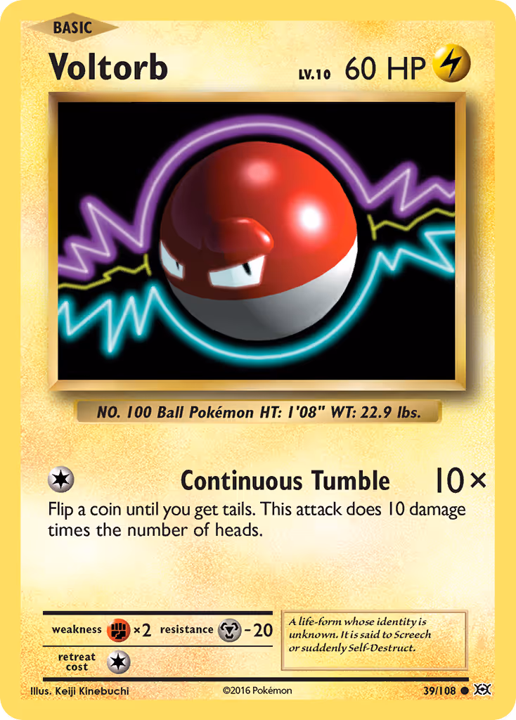 Voltorb 39/108 Pokemon card