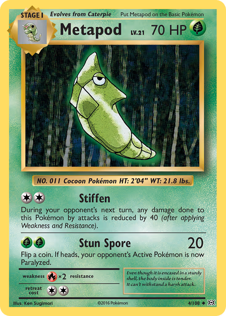 Metapod 4/108 Pokemon card