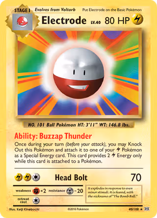 Electrode 40/108 Pokemon card