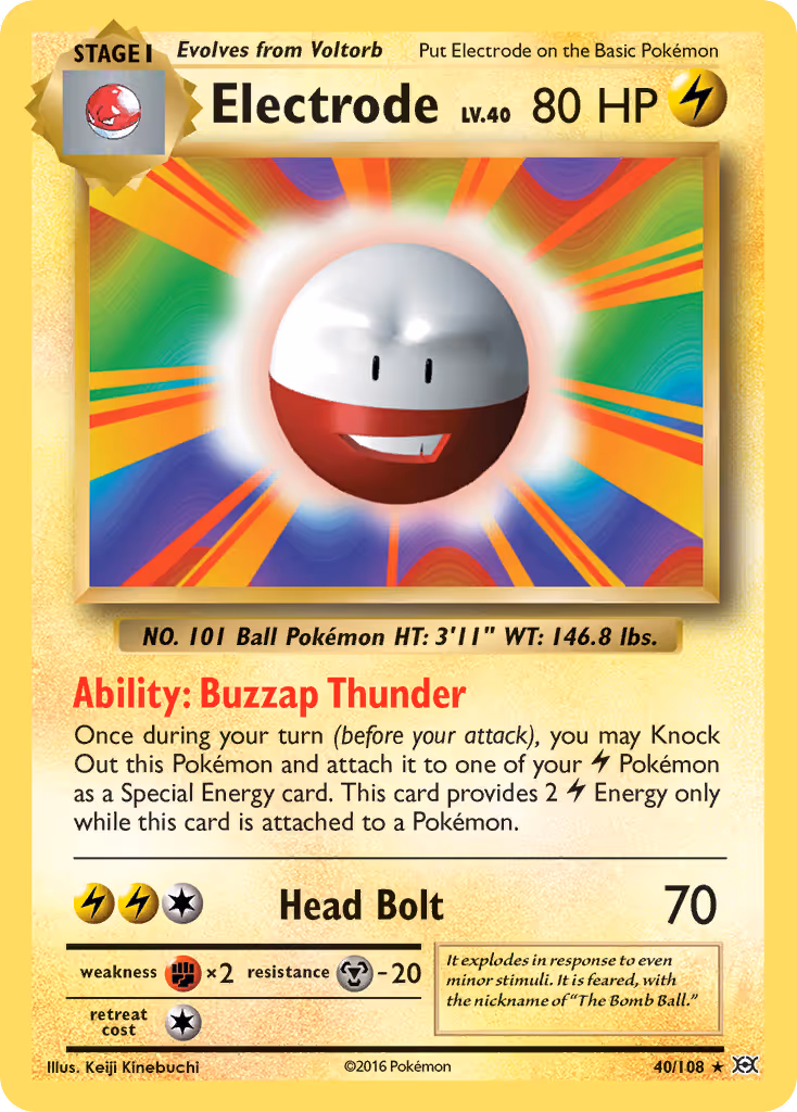 Electrode 40/108 Pokemon card