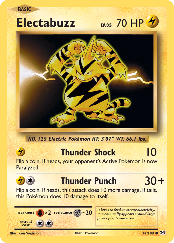 Electabuzz 41/108 Pokemon card