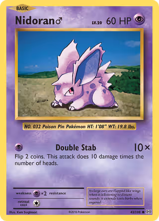 Nidoran♂ 43/108 Pokemon card