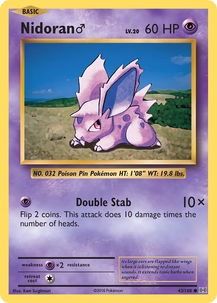 Nidoran♂ 43/108 Pokemon card
