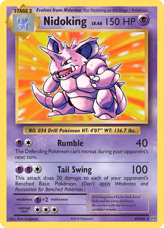 Nidoking 45/108 Pokemon card