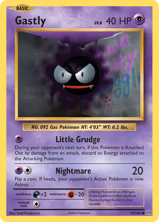 Gastly 47/108 Pokemon card