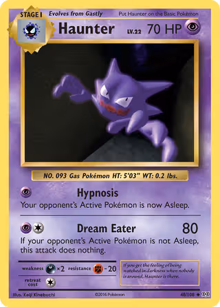 Haunter 48/108 Pokemon card