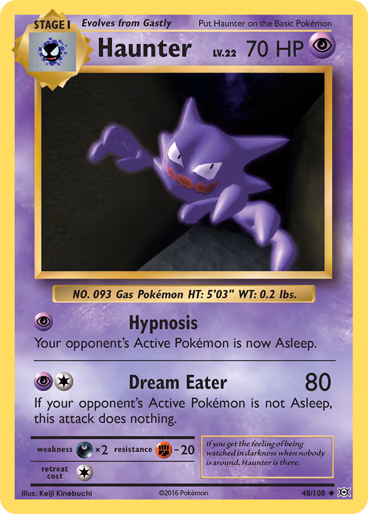 Haunter 48/108 Pokemon card