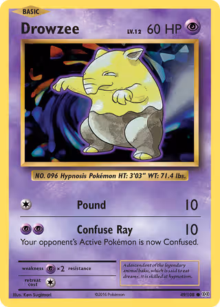 Drowzee 49/108 Pokemon card
