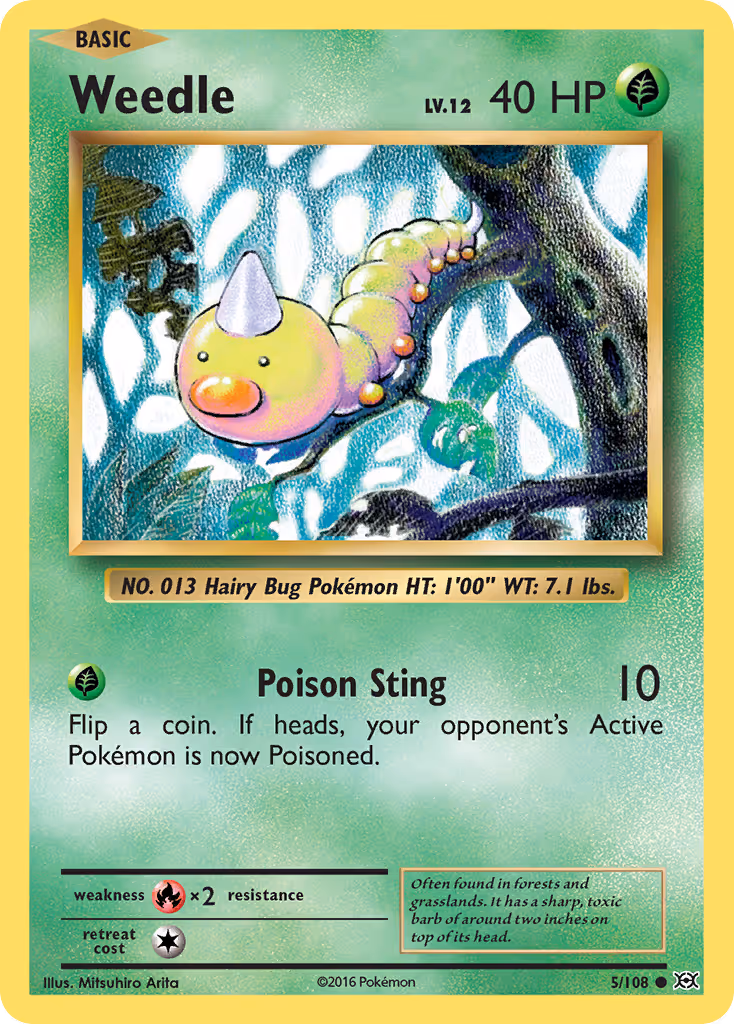 Weedle 5/108 Pokemon card