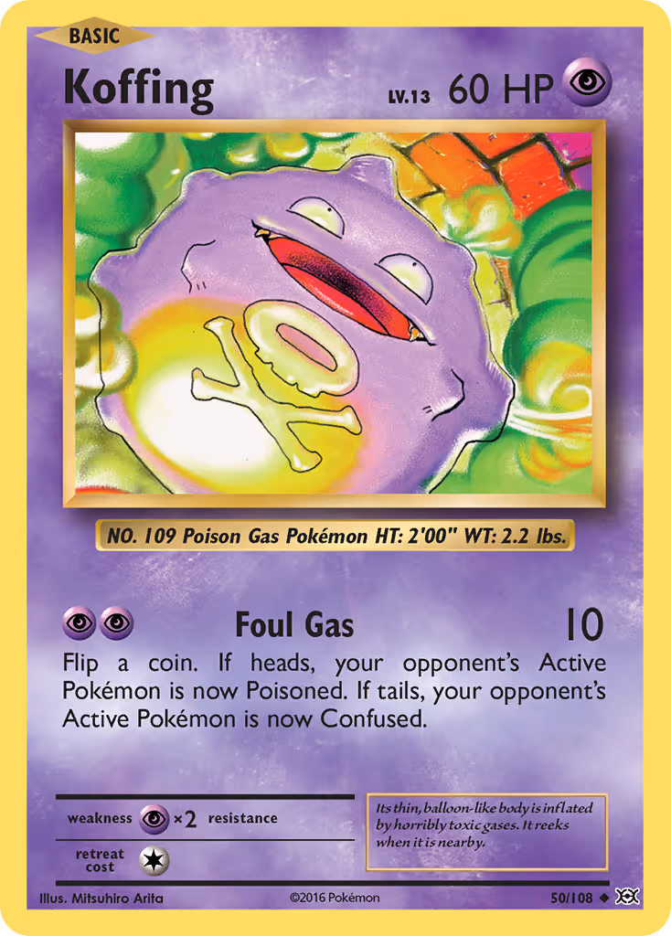 Koffing 50/108 Pokemon card