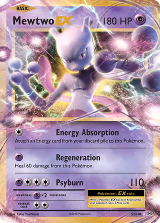 Mewtwo EX 52/108 Pokemon card