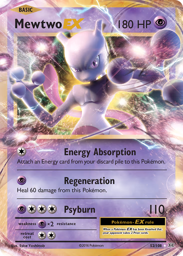 Mewtwo EX 52/108 Pokemon card