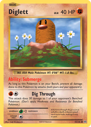 Diglett 55/108 Pokemon card