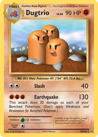 Dugtrio 56/108 Pokemon card