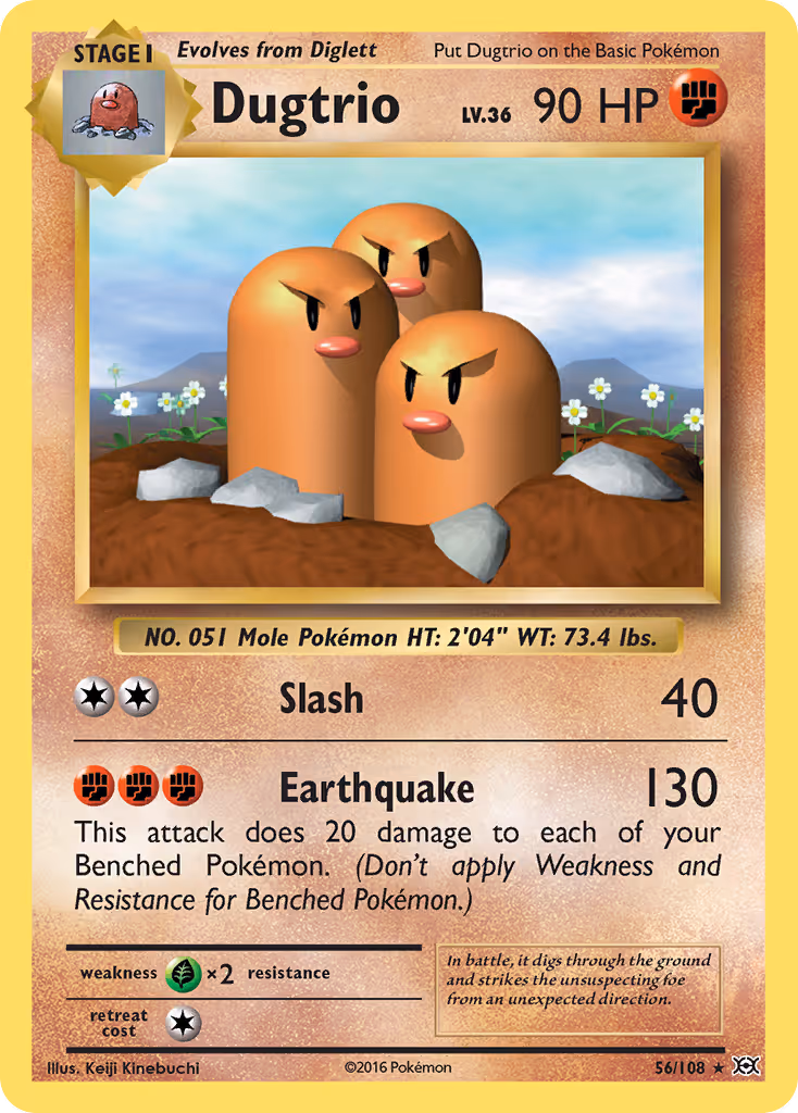 Dugtrio 56/108 Pokemon card
