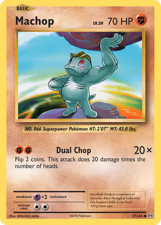 Machop 57/108 Pokemon card