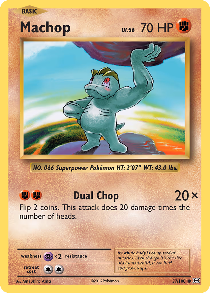 Machop 57/108 Pokemon card