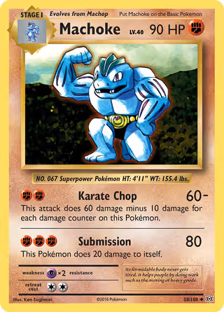 Machoke 58/108 Pokemon card