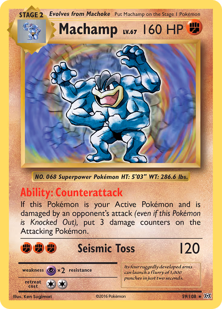 Machamp 59/108 Pokemon card
