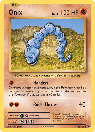 Onix 61/108 Pokemon card
