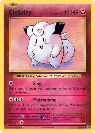 Clefairy 63/108 Pokemon card