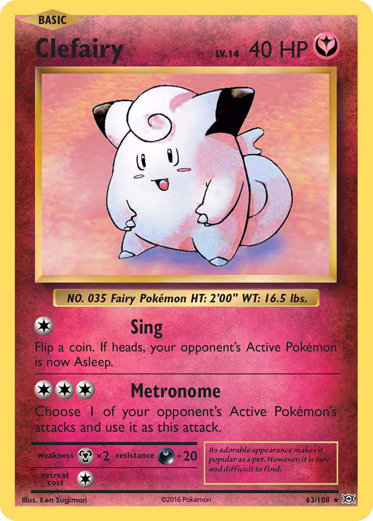 Clefairy 63/108 Pokemon card