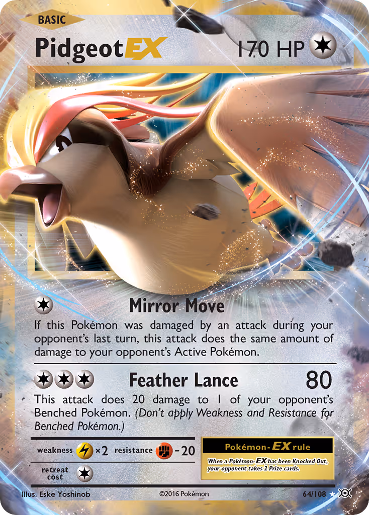 Pidgeot EX 64/108 Pokemon card