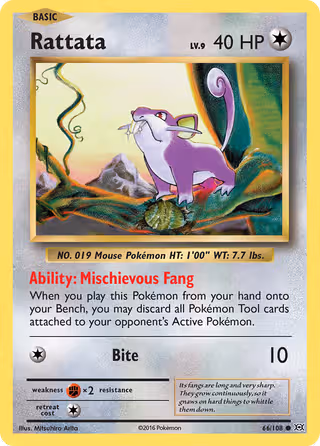 Rattata 66/108 Pokemon card
