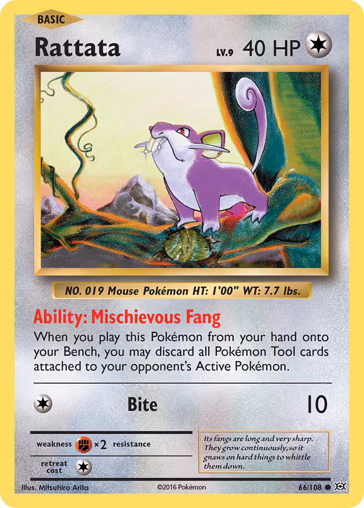 Rattata 66/108 Pokemon card
