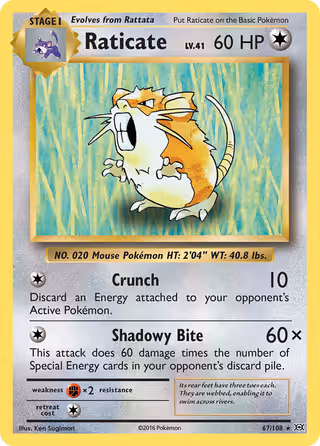 Raticate 67/108 Pokemon card