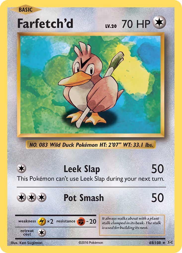 Farfetch'd 68/108 Pokemon card