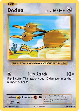 Doduo 69/108 Pokemon card