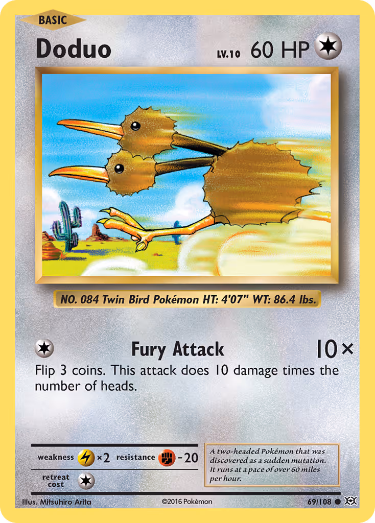 Doduo 69/108 Pokemon card