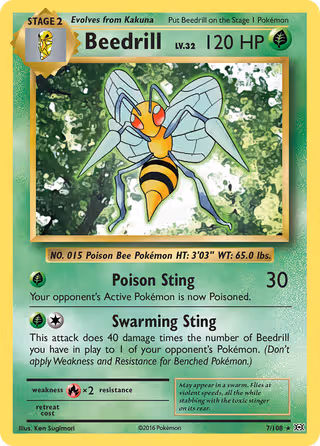 Beedrill 7/108 Pokemon card