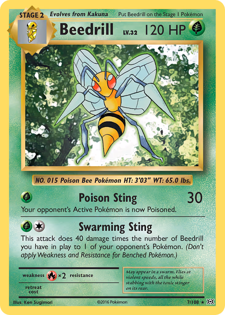 Beedrill 7/108 Pokemon card