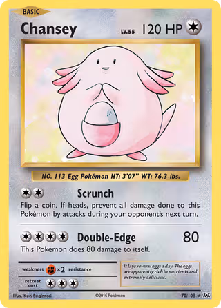 Chansey 70/108 Pokemon card