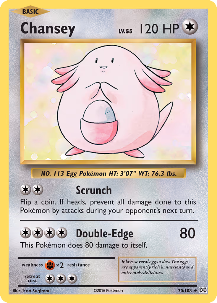 Chansey 70/108 Pokemon card