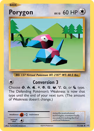 Porygon 71/108 Pokemon card