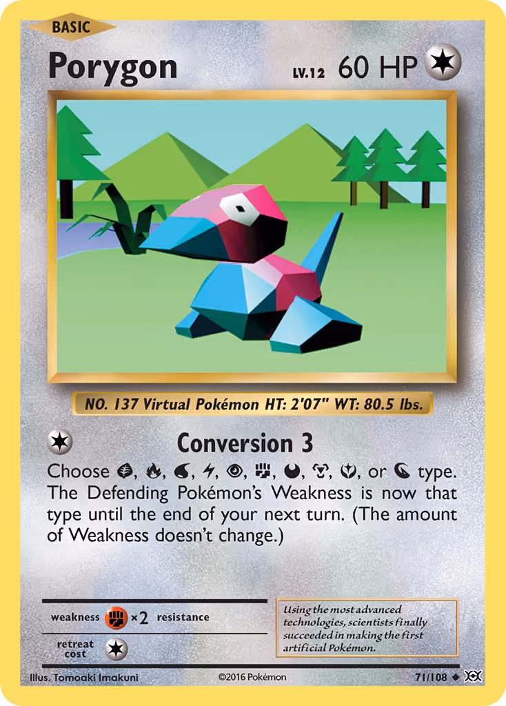 Porygon 71/108 Pokemon card