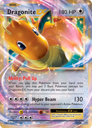 Dragonite EX 72/108 Pokemon card