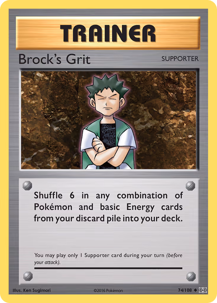 Brock's Grit 74/108 Pokemon card