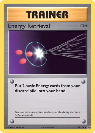 Energy Retrieval 77/108 Pokemon card